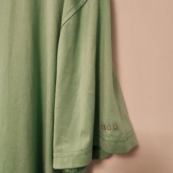 IZOD Polo Shirt Golf Casual Polyester Light Green Short Sleeve Mens XL‎ EUC - Picture 3 of 10